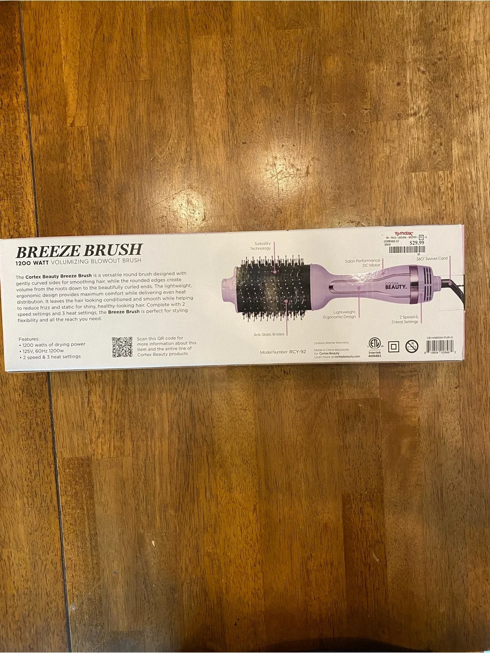 Cortex Beauty Breeze Brush Volumizing Blowout Brush - Lilac